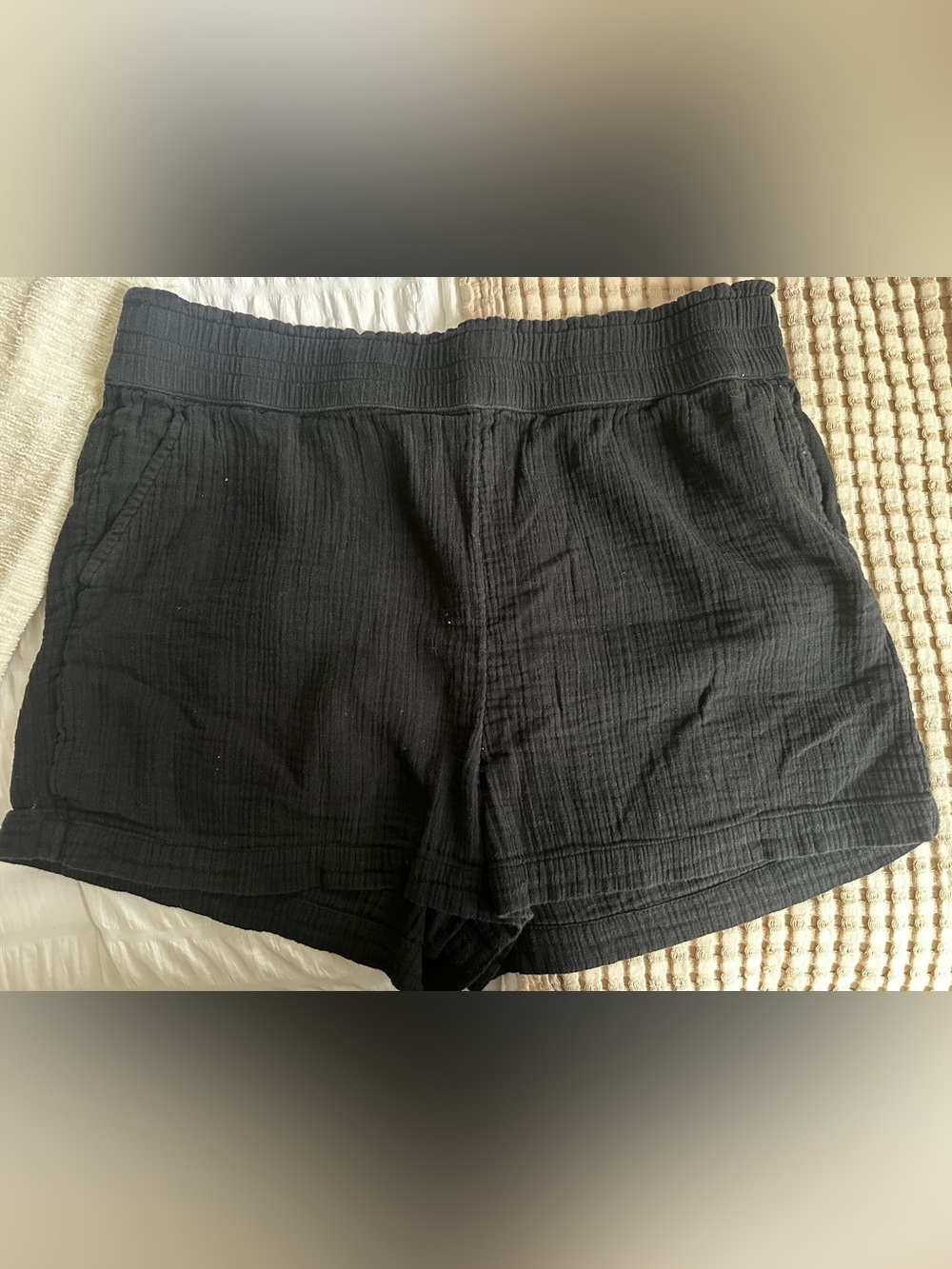 Loft Women’s Shorts XL Black 100% Cotton elastic waist pull on 2.5” inseam